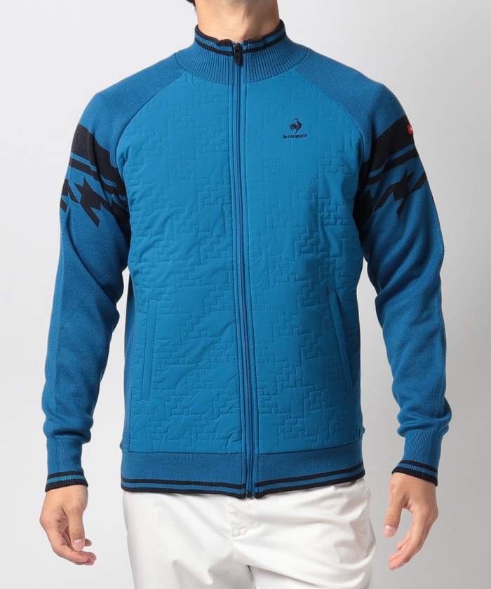 高爾夫球時尚毛衣 防風 方格紋 拼布 HeatNavi