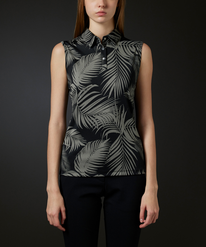 無袖棕櫚樹印花上衣